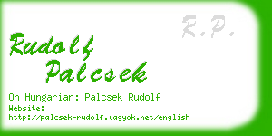 rudolf palcsek business card